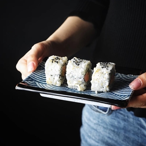 Assiettes de service d'assiettes à Sushi, <span class=keywords><strong>rectangulaire</strong></span>, Vintage, <span class=keywords><strong>Design</strong></span> japonais, ensemble d'assiettes en céramique personnalisés 1 pièce - Product Image 2