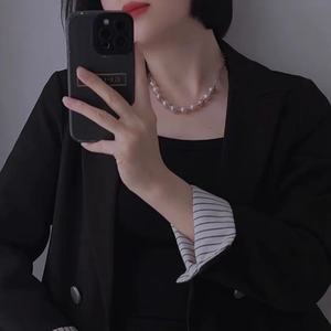 Collier de perles baroques en forme d'Edison pour femmes, couleur bonbon, plissé, accessoire de luxe de niche - Product Image 5