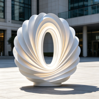Sculpture lumineuse en spirale LED en fibre de verre de 2,5 m |   Art paysager extérieur imperméable pour hôtel, centre commercial, parc