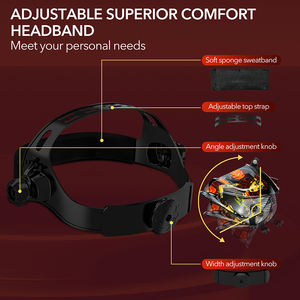 Casque de soudage solaire à assombrissement automatique TRQ Wide Vision 100*80mm True Color avec <span class=keywords><strong>4</strong></span> <span class=keywords><strong>capteurs</strong></span> d'arc pour soudage TIG/MIG, certifié ISO9001/CE/ANSI - Product Image 5