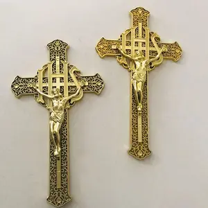 F-Jésus 2 #   Nouvelles décorations funéraires en gros à bas prix, cercueil en plastique, croix de style américain, crucifix de Jésus pour la bière - Product Image 1
