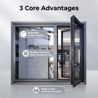 Ventanas Francesas Modernas con Marco de Aleación de Aluminio Insonorizadas, Doble Acristalamiento, Calidad Energy Star, Aislamiento Térmico