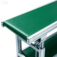 Convoyeur horizontal sur mesure en acier inoxydable à 2 niveaux avec cadre en profilé aluminium, ligne d'assemblage mobile, vitesse réglable, transport