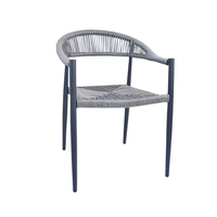 Mobilier d'extérieur de loisirs nordiques chaîne en aluminium Bistro Restaurant maison Bar tissé tressé café corde chaise de salle à manger pour jardin