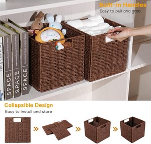 <span class=keywords><strong>La</strong></span> <span class=keywords><strong>mejor</strong></span> venta, cordón de papel tejido a mano, <span class=keywords><strong>ropa</strong></span> de Hotel grande plegable, archivo de oficina, cesta de almacenamiento de juguetes <span class=keywords><strong>para</strong></span> niños con asa - Product Image 3