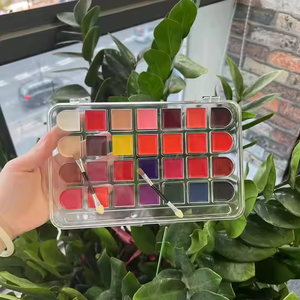 थोक कस्टम लोगो 28 रंग वर्णक भोजन जलरोधक और पसीना-सबूत चिकनी बहु-कार्यात्मक नेत्र छाया ब्लश होंठ प्लेट - Product Image 5