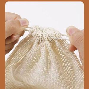 Sac en coton tissé à cordon coulissant, pochette filtrante réutilisable résistante à la chaleur pour la séparation de la viande et l'emballage de savon ou de cadeaux - Product Image 2