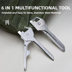 Outdoor Multifunction Keychain Mini Multifunction <strong>Tool</strong> 6 in One Key Knife Camping Equipment Survival <strong>Tool</strong> - Product Image 3