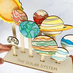 Children Creative Kid Scientific Toys Puzzle Science Toy Diy Assembled Moon Phase DIY Solar System Craft Kit