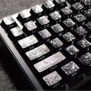 Capuchons de touches imprimés latéralement en Fiber de carbone, 119 touches pour clavier mécanique, compatibles PBT, capuchons de touches universels personnalisés - Product Image 1