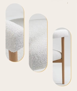 Sillas Modernas de Lujo VL con Tapicería de Lana de <span class=keywords><strong>Cordero</strong></span> para Cafetería y Restaurante, Silla de Comedor con Brazos de Diseño Escandinavo - Product Image 4