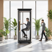 Cabine téléphonique insonorisée moderne en alliage d'aluminium, hauteur réglable, cloison de bureau mobile pour la maison, le bureau, l'école, le centre commercial
