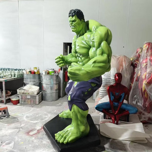 Escultura de Fibra de Vidrio a Precio de Fábrica, Gran Escultura de Resina del Superhéroe <span class=keywords><strong>Hulk</strong></span>, Escultura Decorativa para Calles Comerciales - Product Image 3