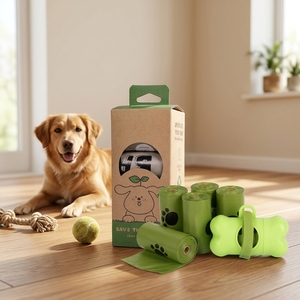 Bolsas para Desechos de Perros Recicladas Post-Consumo de Marca Privada para Limpieza de Mascotas al Aire Libre, Grosor y Empaque Personalizados - Product Image 1