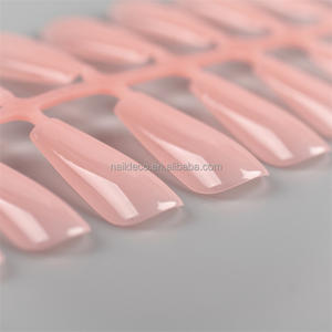 Faux ongles en forme de cercueil moyen, pression sur les ongles, couverture complète de haute qualité, <span class=keywords><strong>capsule</strong></span> pour ongles, gel x, pointes colorées, Look d'automne quotidien - Product Image 1