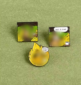 Offre Spéciale : Épingles en émail amusantes 'This Is Fine' pour chiens, épingles uniques style anime, épingles mignonnes café et thé pour veste - Product Image 4