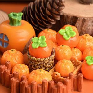 Figuras de Comida en Miniatura Pintadas a Mano en Resina (Naranja, Caqui, Cacahuete, Dátil Rojo) para Manualidades, Joyería y Decoración de Casas de Muñecas - Product Image 6