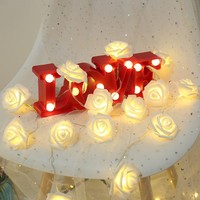 Lampu LED Bentuk Mawar IP44 untuk Dalam Ruangan, Bertenaga Baterai/USB, Lampu Hias untuk Kamar Tidur, Ulang Tahun, Pernikahan & Pesta