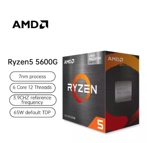 For for 5 5600G 6-Core 12-Thread 3.9GHz TDP65W 64-Bit Desktop CPU AM4 Socket Refurbished 16MB L3 Cache Virtualization