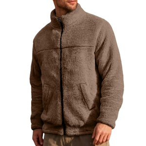 Veste décontractée en polaire arctique à col montant, avec fermeture éclair, pour couple, coupe ample et douce - Product Image 2