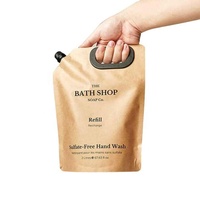 Sac de recharge en plastique pour détergent imprimé personnalisé avec poignée Pochette debout en papier kraft avec bec verseur Sac à eau réutilisable