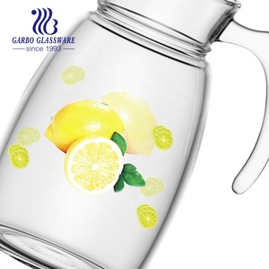 Pha Lê Trong Suốt 2500ML 2.5L Glass <span class=keywords><strong>Pitcher</strong></span> Với Nắp Và 6 Tumbler Kính Drinkware Set Cho Iced Tea Sangria Lemonade - Product Image 4