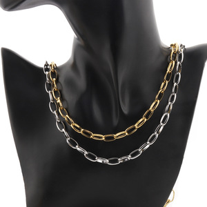 Cadena en forma de O de acero inoxidable chapada en oro con eslabones ovalados para la fabricación de collares, color 18k, que conserva el color, accesorio para joyería DIY. - Product Image 4