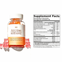 Gummies de beauté OEM ODM à la biotine avec collagène et kératine, 60 unités, complément vitaminique pour le soin quotidien des ongles après le nail art