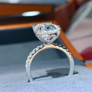 Fabricantes de Joyería Personalizada, Anillo de Plata 925 con Certificado VVS GRA, Corte Ovalado, Moissanita, Diamante Grande <span class=keywords><strong>Solitario</strong></span> de 8 Quilates, Joyería PVD - Product Image 3