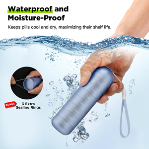 Customizable 7-Day Compact Aluminum Alloy Travel Pill <b>Box</b> Portable <b>Waterproof</b> Home <b>Storage</b> & Organization Medicine <b>Box</b> - Product Image 2