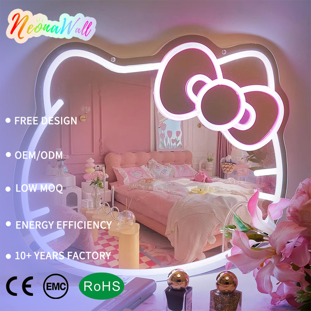 Neonawall Custom Mirror LED Neon Sign with Acrylic Backboard 2-Year Warranty for Home Bar Party Wedding Shop Wall Decor
