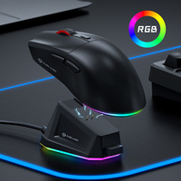 Souris de jeu RGB sans fil DARK ALIEN X1 3 modes 2.4G filaire BT pour ordinateur avec base de charge