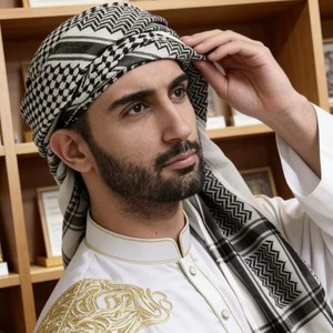 Shemagh al por Mayor de Alta Calidad, 100% Poliéster, 55*55, Pañuelo Árabe para <span class=keywords><strong>Hombre</strong></span> - Product Image 6