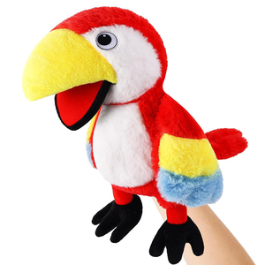 Marionette a Mano di Animali 11 Pollici Uccello Gioco di Ruolo Bambole Morbide Imbottite per Bambini Narrazione Storica Giocattoli Pappagallo di Peluche - Product Image 1