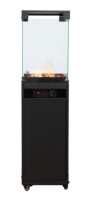 Braseros d'extérieur carrés en métal à gaz avec allumage électronique, système de combustion au propane et au butane pour terrasses en verre ou en pierre