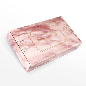 Custom printed pink cosmetics mailer box luxury marble corrugated delivery subscription box for beauty packaging