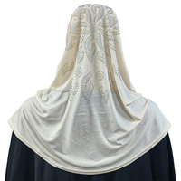 Foulard Hijab Perlé Doux Personnalisé Islam Musulman Couleur Unie pour Enfant Fille Femme Turban Voile de Prière Bandana Jersey Khimar