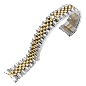 Daydate watch replacement 5 beads two tone solid end link watch band luxury 13mm 20mm jubilee bracelet