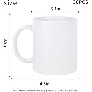 Mug à café en céramique blanche vierge de 11 oz pour sublimation, avec boîte, ruban thermique, papier, idéal pour l'impression artisanale, lot de 36 - Product Image 5