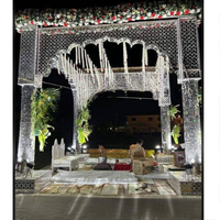 Système de décoration de mandap avec rideaux et tuyaux pour mariage, cérémonie de fiançailles et événements
