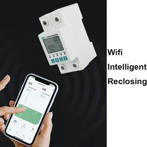 Smart Life Tuya WiFi過電圧プロテクターリレーデバイススイッチブレーカーエネルギーパワーメーター、漏電防止付き