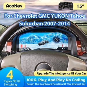 15.1" Car LCD Digital Cluster for Chevrolet GMC YUKON Tahoe Suburban 2007-2014 Original Stereo Virtual <b>Speedometers</b> Dashboard - Product Image 2