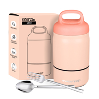 Boîte à lunch isotherme à double paroi détachable 2 en 1 de 18 oz pour aliments et fruits avec large ouverture, fond antidérapant, 100% étanche