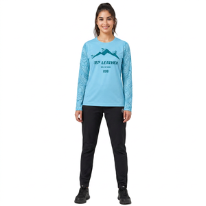 Maillot de Ciclismo Personalizado para Mujer, Ligero, Manga Larga, para Bicicleta de Montaña, MTB, Dirt Bike, Trail, Descenso, Transpirable, de Secado Rápido - Product Image 1