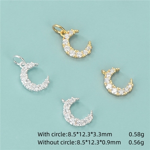Haute qualité S925 pendentif en argent Sterling plaqué pavé Zircon <span class=keywords><strong>lune</strong></span> pendentif pour <span class=keywords><strong>collier</strong></span> <span class=keywords><strong>à</strong></span> faire soi-même Bracelet boucle d'oreille accessoires - Product Image 5