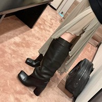 Nouvelles Arrivées Mode en Gros Hiver Bottes Hautes pour Femme Style Cowboy Vintage à Bout Carré, Talon Épais, Double Tige et Coupe Souple