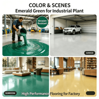 Peinture de sol en résine époxy écologique à effet sable coloré, auto-nivelante et antidérapante, fournie directement par l'usine