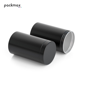 Boîte à thé en aluminium personnalisée à double couvercle 65*115mm 380ml pour thé vert Pu'er - Boîte métallique hermétique noire en stock - Product Image 3