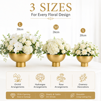 Vase en métal doré moderne pour centre de table, arrangement floral personnalisé, idéal pour mariage, maison, fête, événement, décoration - Vente en gros