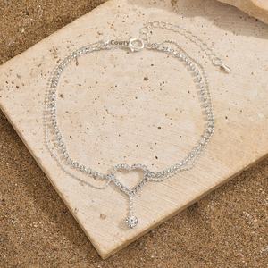 Haomi Europa EE. UU. Cross-Border Venta caliente Luz de lujo Tobilleras de gama alta Diamante completo Rhinestone brillante Super <span class=keywords><strong>Flash</strong></span> Aleación principalmente - Product Image 3